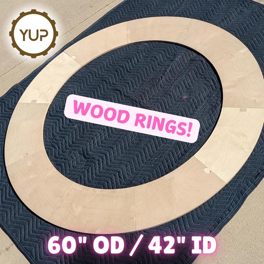 60" Baltic Birch Wood Donut Ring, 42" Center Hole, Unfinished Wooden Circle (10 Pieces)