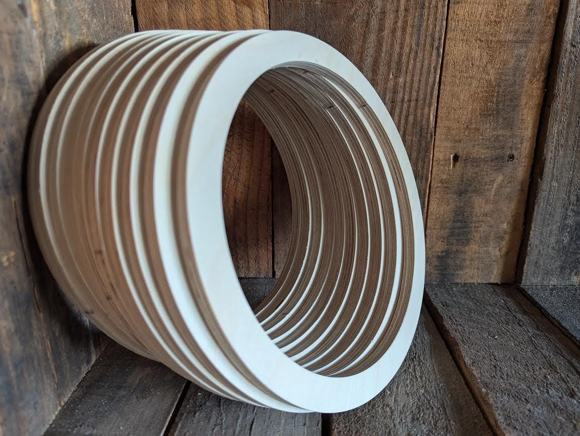 8.5" Baltic Birch Wood Donut Ring, 7.125" Center Hole, Unfinished Wooden Circle