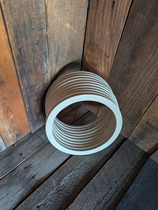 8.5" Baltic Birch Wood Donut Ring, 7.125" Center Hole, Unfinished Wooden Circle