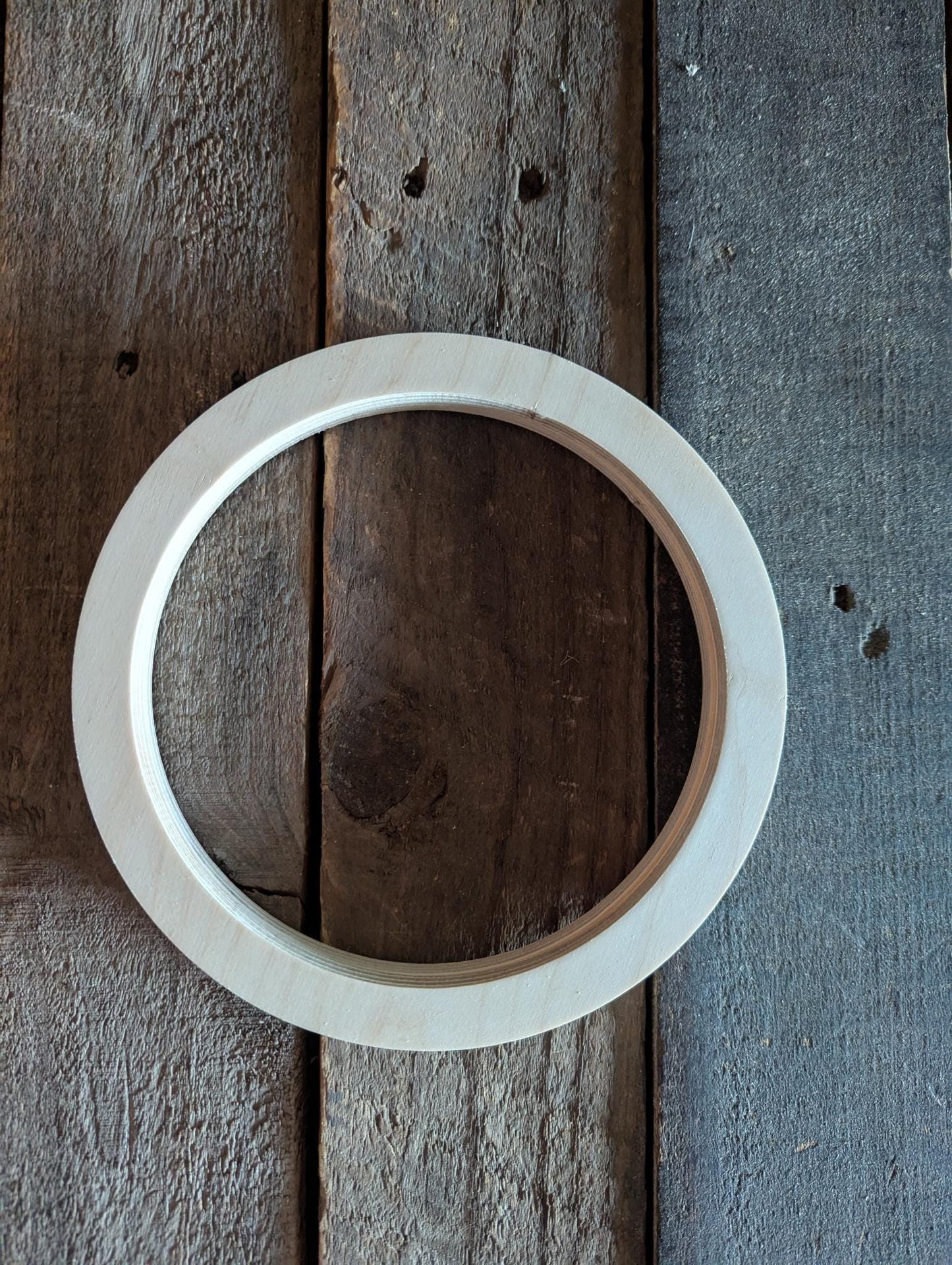 7" Wood Donut Disc with 5 3/4" (5.75 inches) center hole, BALTIC BIRCH Wooden Circles, Blank Unfinished Wooden Circles, Circular Wood