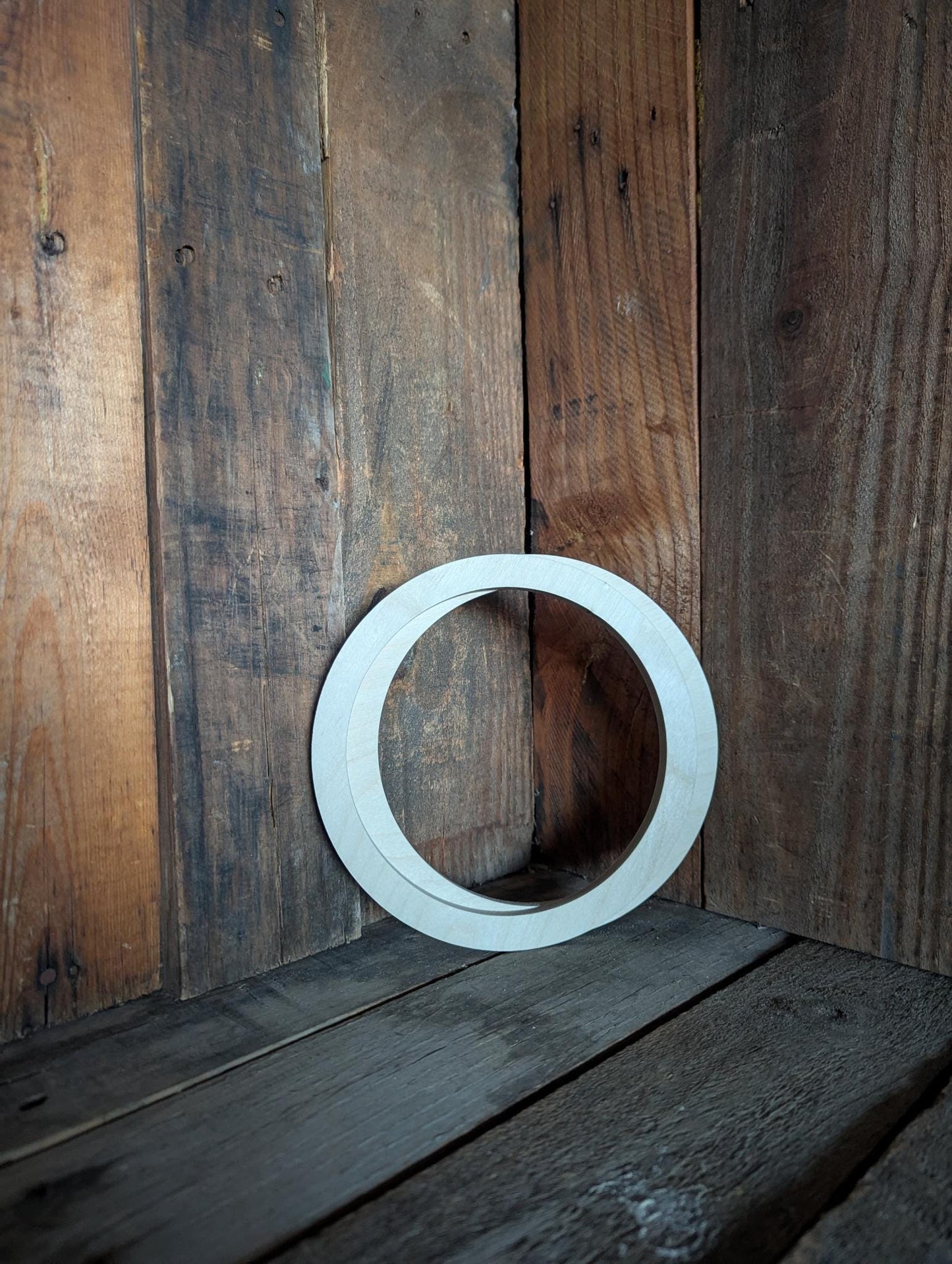 7" Wood Donut Disc with 5 3/4" (5.75 inches) center hole, BALTIC BIRCH Wooden Circles, Blank Unfinished Wooden Circles, Circular Wood