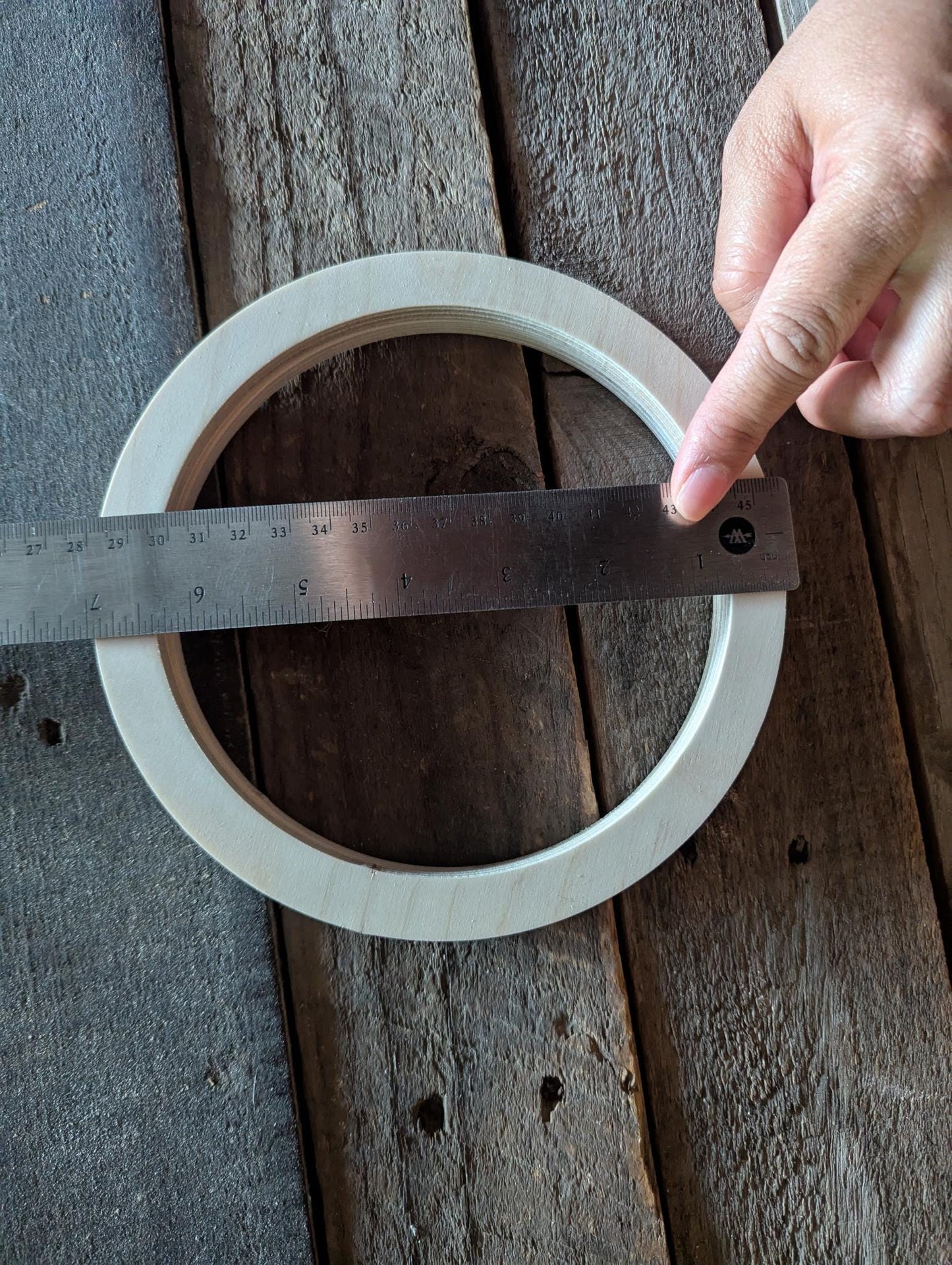 7" Wood Donut Disc with 5 3/4" (5.75 inches) center hole, BALTIC BIRCH Wooden Circles, Blank Unfinished Wooden Circles, Circular Wood