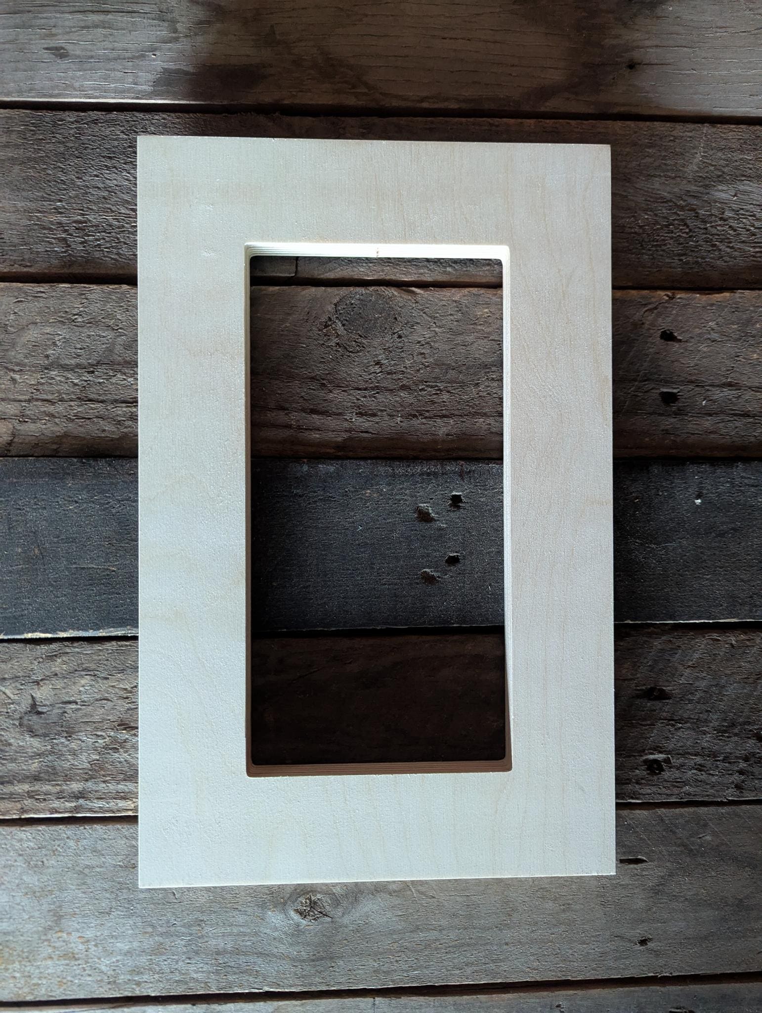 9 x 14" Baltic Birch Wood Frame, 5 x 10" Center, DIY Craft Shape