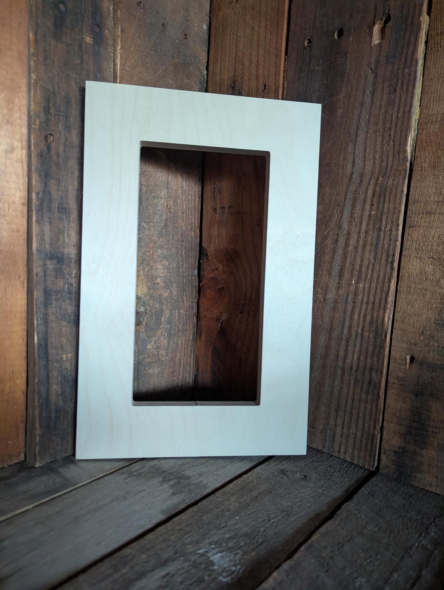 9 x 14" Baltic Birch Wood Frame, 5 x 10" Center, DIY Craft Shape