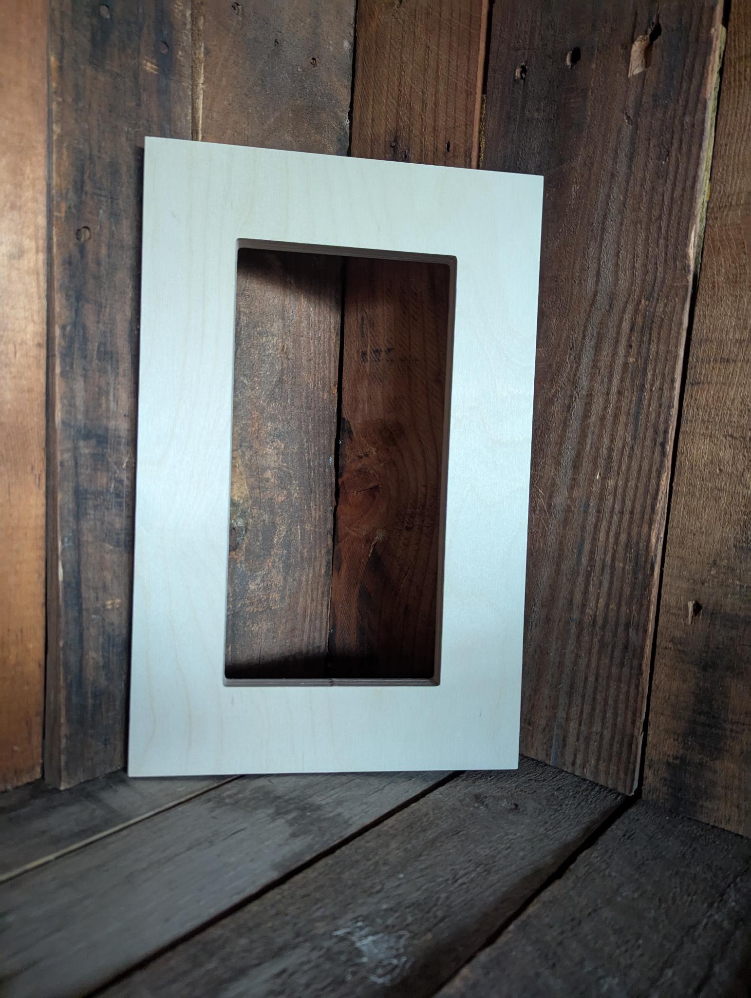 9 x 14" Baltic Birch Wood Frame, 5 x 10" Center, DIY Craft Shape