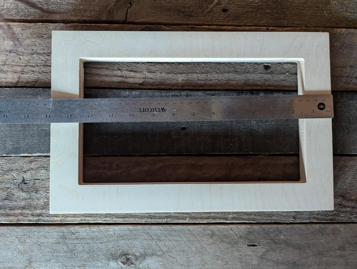 9 x 14" Baltic Birch Wood Frame, 6.25 x 11.25 Center, Unfinished Rectangle