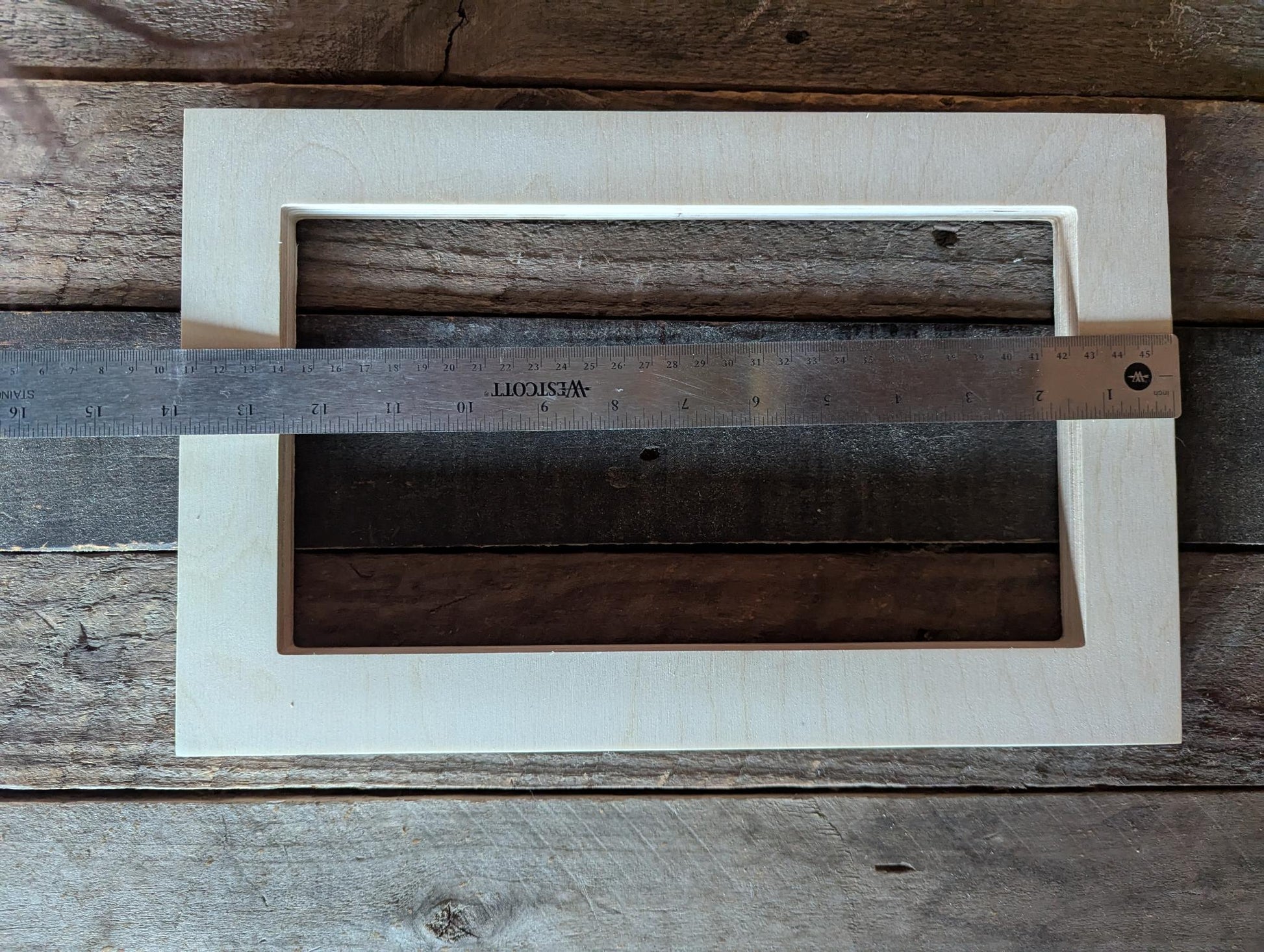 9 x 14" Baltic Birch Wood Frame, 6.25 x 11.25 Center, Unfinished Rectangle