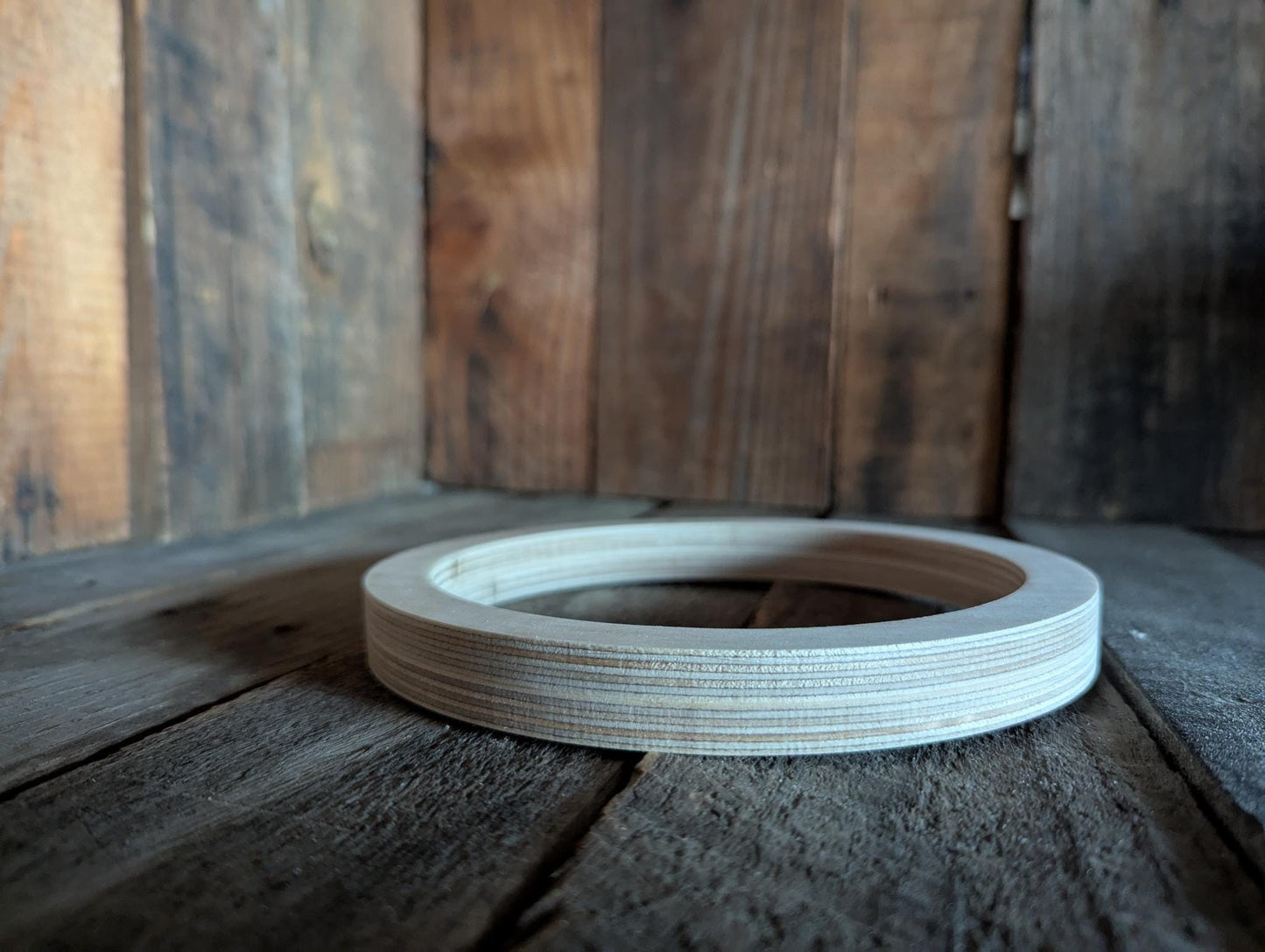 7" Wood Donut Disc with 5 3/4" (5.75 inches) center hole, BALTIC BIRCH Wooden Circles, Blank Unfinished Wooden Circles, Circular Wood