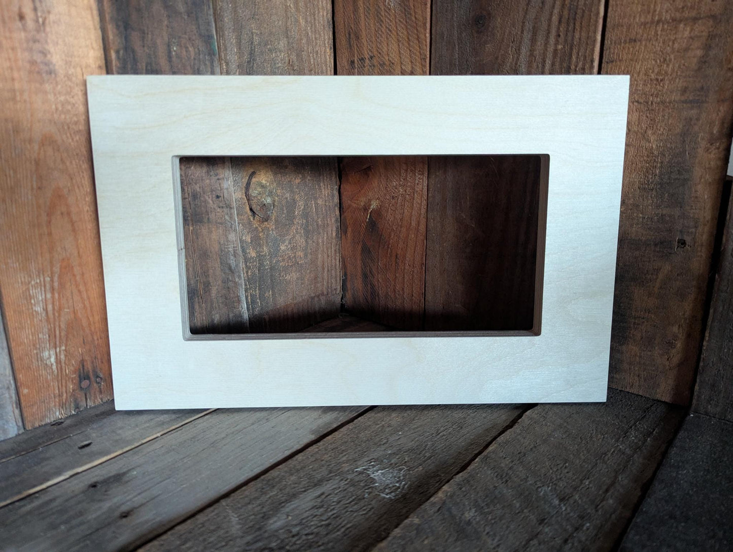 9 x 14" Baltic Birch Wood Frame, 5 x 10" Center, DIY Craft Shape