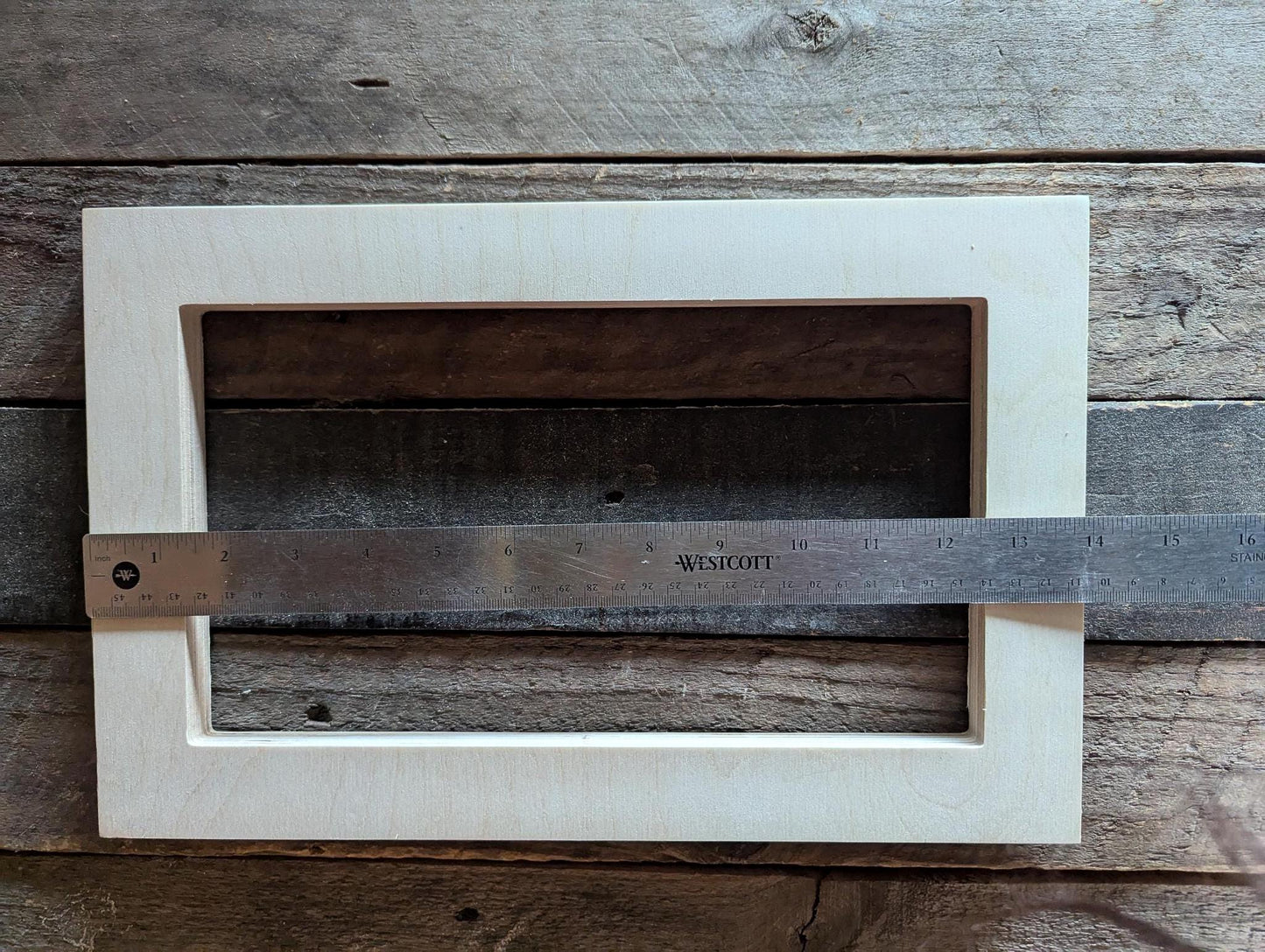 9 x 14" Baltic Birch Wood Frame, 6.25 x 11.25 Center, Unfinished Rectangle