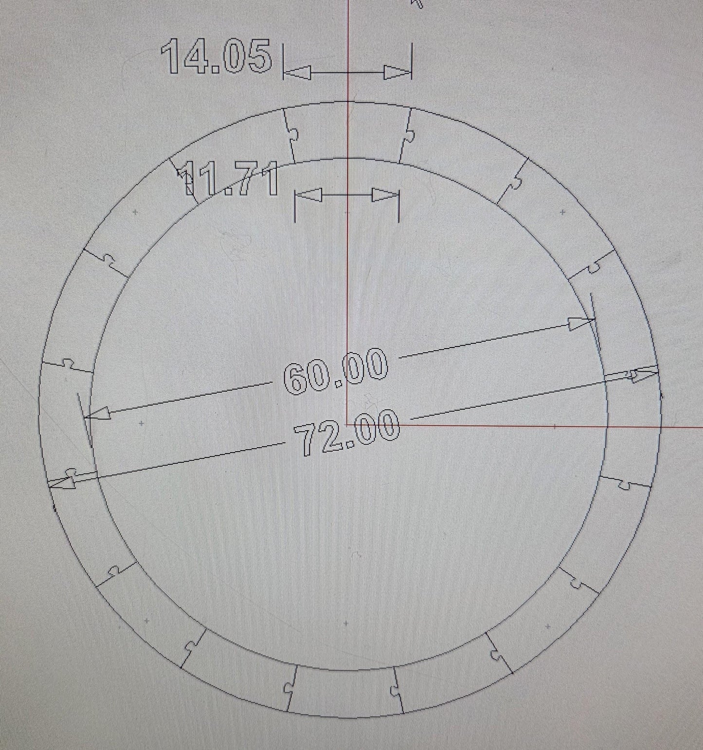 72" Baltic Birch Donut Ring, 60" Center Hole, Unfinished Wooden Circle (Puzzled Pieces)