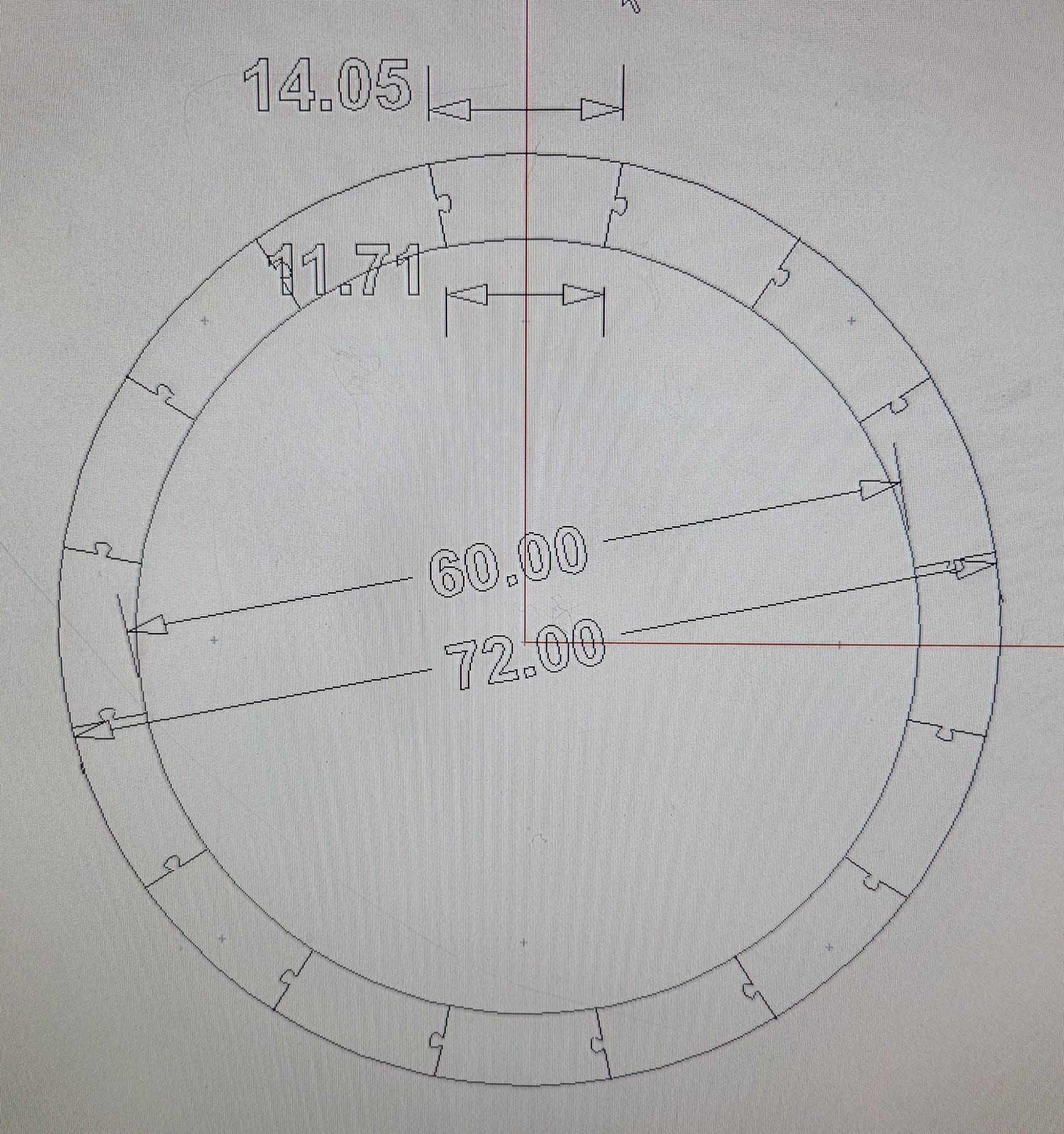 72" Baltic Birch Donut Ring, 60" Center Hole, Unfinished Wooden Circle (Puzzled Pieces)