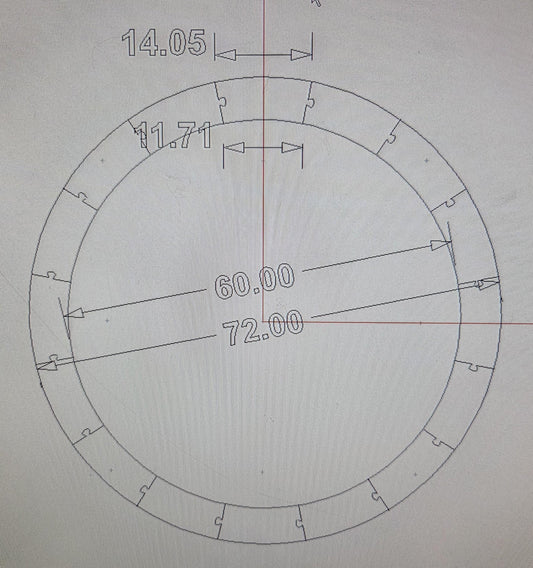 72" Baltic Birch Donut Ring, 60" Center Hole, Unfinished Wooden Circle (Puzzled Pieces)
