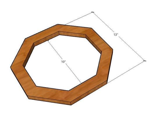 13" Wood Octagon Donut with 10" center Octagon hole, BALTIC BIRCH, Unfinished