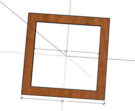 15" Baltic Birch Square Donut, 12" Center Square, Unfinished Wood