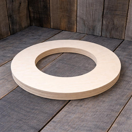 12.5" Baltic Birch Wood Circle Disc, 9.5" Center Hole, USA Made Craft Supplies