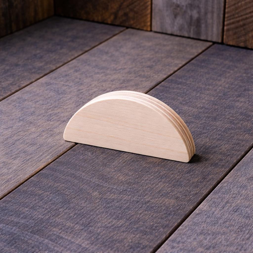 5 Pack - 2.5" Baltic Birch Half Circle Wood Cutouts