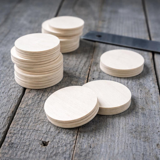 10 Pack - 1.5" Baltic Birch Wood Circles, Unfinished Crafting Blanks