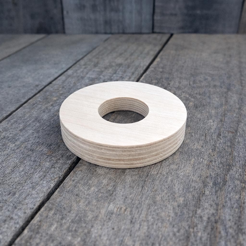 2.5" (2 1/2")Wood Donut, 1" center hole - BALTIC BIRCH - Wooden Circles, Unfinished Wood, Circular Wood Active, Ring Shape
