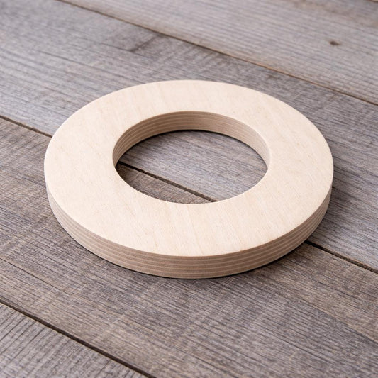 4.5" Baltic Birch Wood Ring, 3.5" Center Hole, Craft Supplies