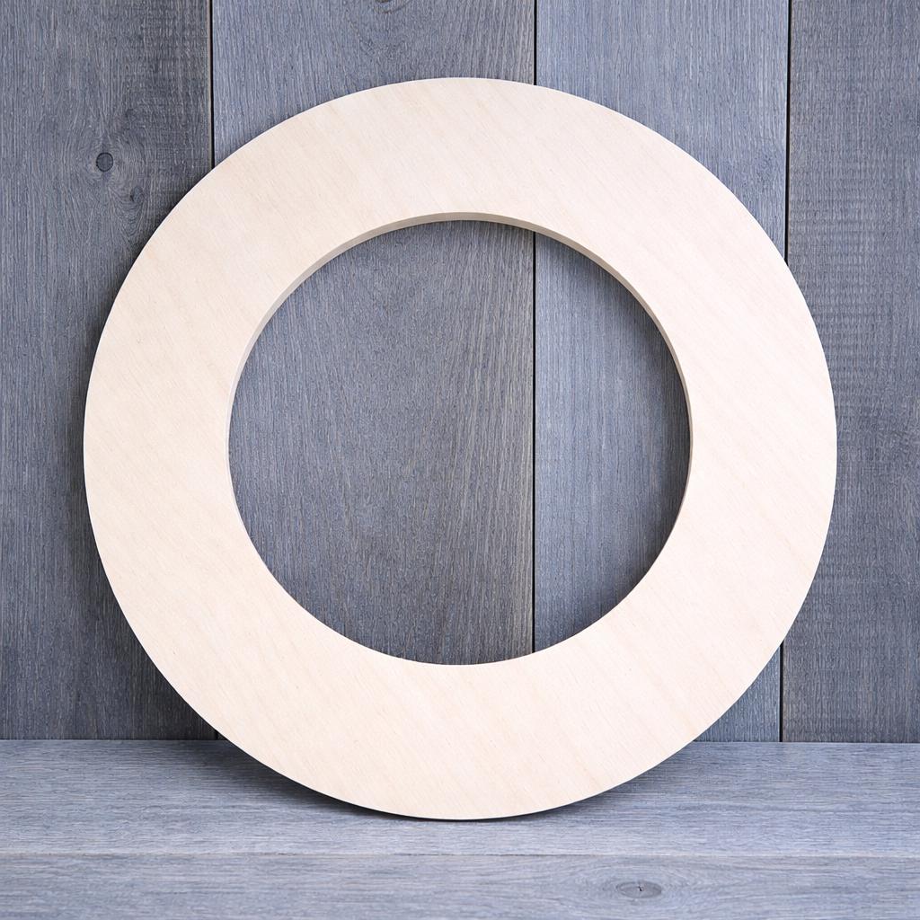 11" Baltic Birch Wood Circle, 7.75" Center Hole, Unfinished Craft Cutout