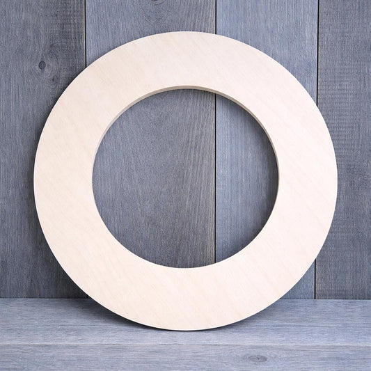 11" Baltic Birch Wood Circle, 7.75" Center Hole, Unfinished Craft Cutout