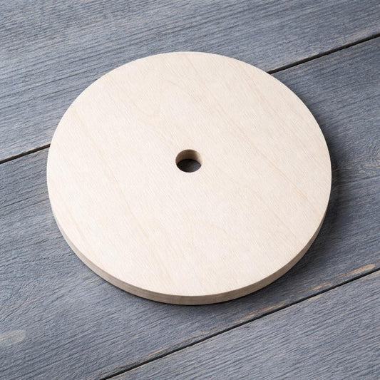 5.5" Baltic Birch Wood Circle, 0.625" (5/8) Center Hole, Craft Supply