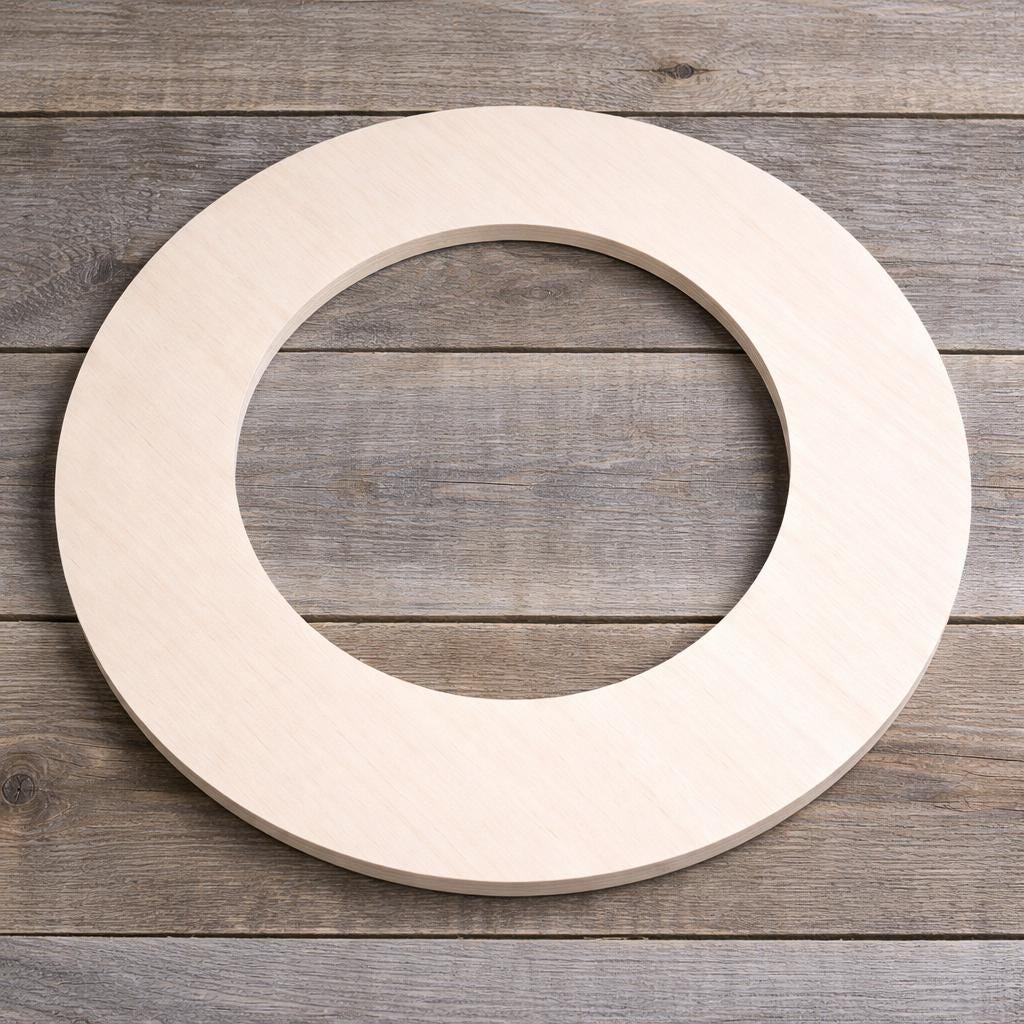 11" Baltic Birch Wood Circle Ring, 7" Center Hole, Craft Supply