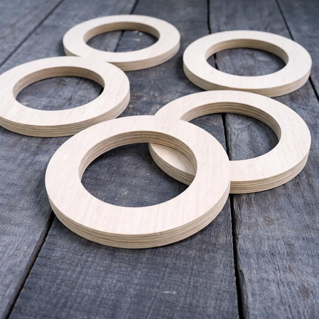3.5" (3 1/2") Wood Donut, 2.25" (2 1/4") center hole - BALTIC BIRCH - Wooden Circles, Unfinished Wooden Ring, Circular Wood, Ring, craft