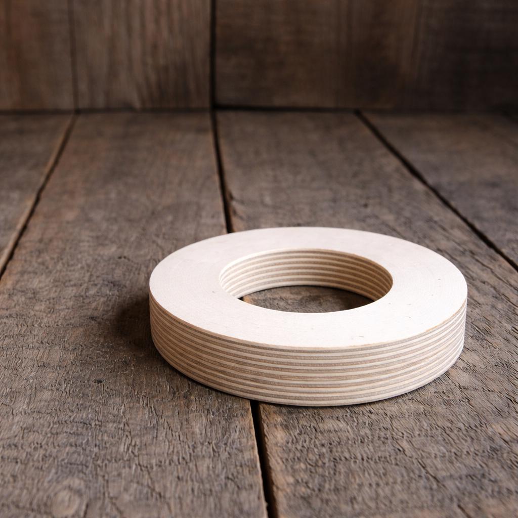 4" Baltic Birch Wooden Ring, 2.5" Center Hole, DIY Craft Circle