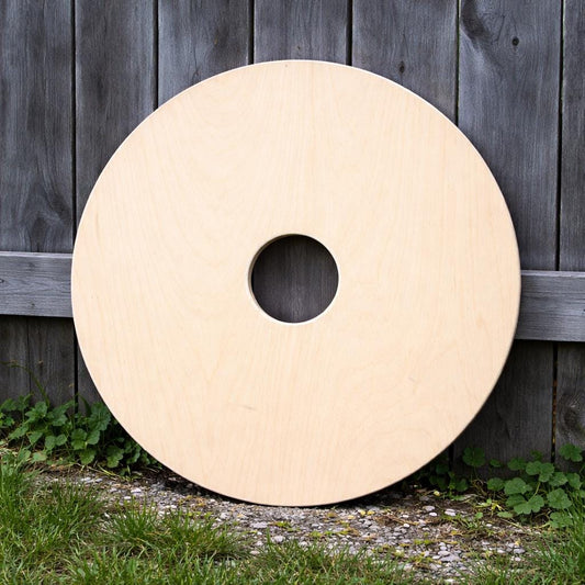 24" Baltic Birch Wood Circle Ring, 4.75" Center Hole, USA Made Craft Supply