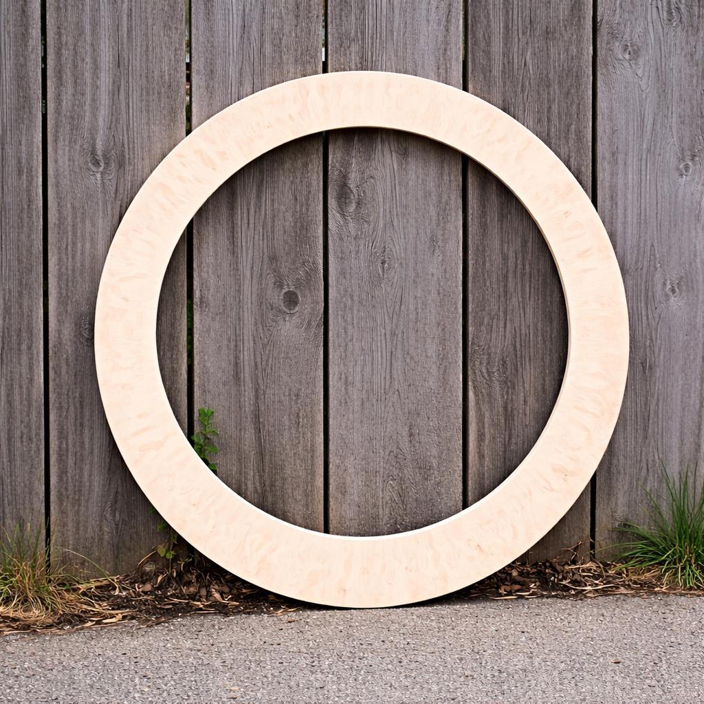 19" Baltic Birch Wood Ring, 15" Center Hole, USA Made Craft Circle