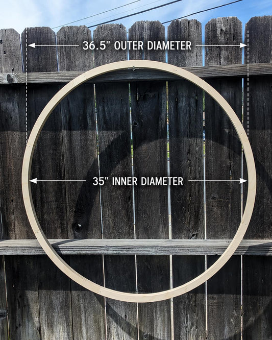 36.5" Baltic Birch Wood Donut Ring, 35" Center Hole, Craft Supplies