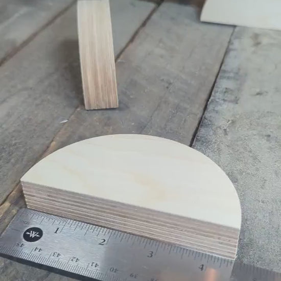 4.5" Wood Half Circle Disc Plaques, BIRCH Wooden Semicircles, Blank Circles, Unfinished, Half Round Circles, DIY Craft