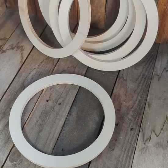10" Baltic Birch Wood Donut, 8" Center Hole, Craft Supply