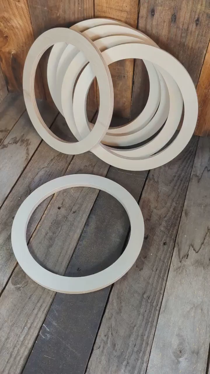 10" Baltic Birch Wood Donut, 8" Center Hole, Craft Supply