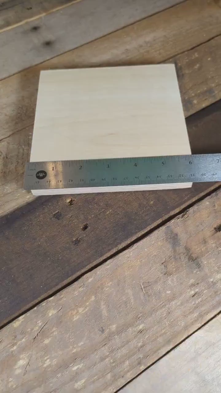 6" Baltic Birch Wood Square, Unfinished Craft Plaque