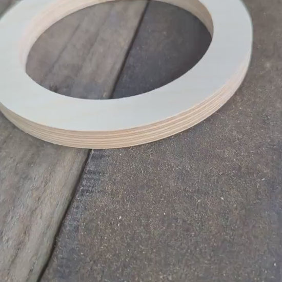 5.5" Baltic Birch Wood Donut, 4" Center Hole, Unfinished Crafting Ring