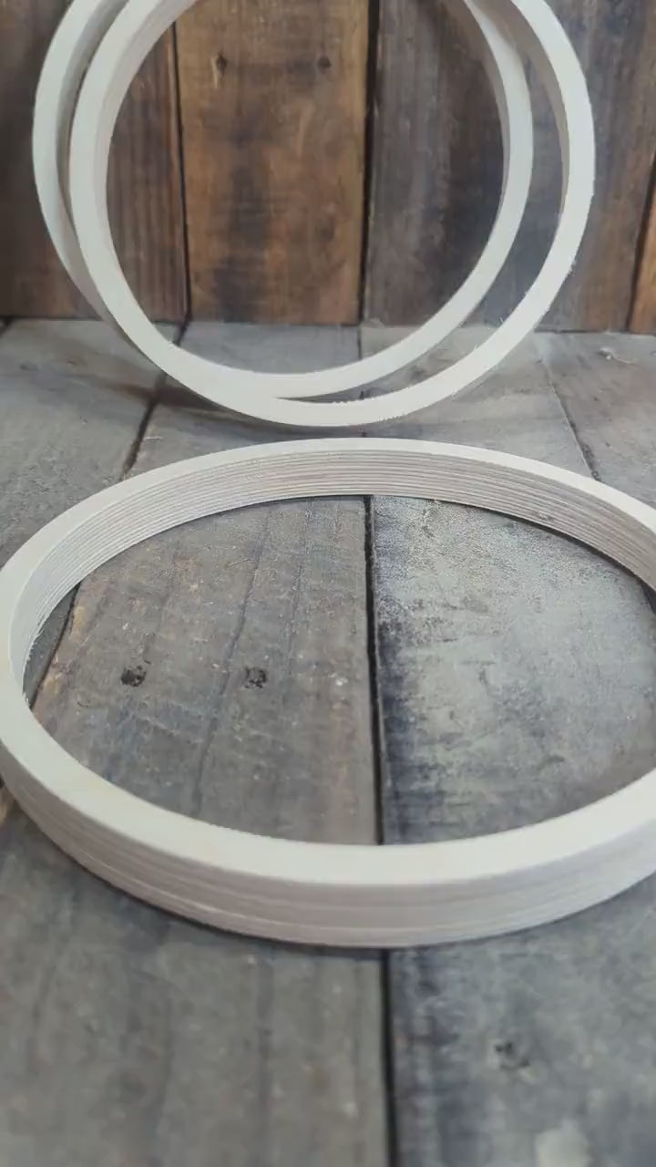 8" Baltic Birch Wood Donut Ring, 7.25" Center Hole, Craft Circle