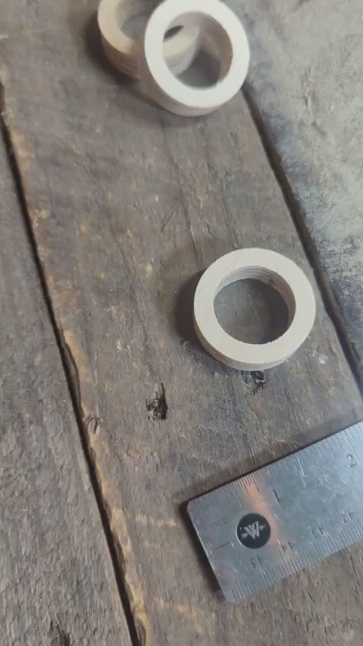 1.5" (1 1/2")Wood Donut, 1" center hole - BALTIC BIRCH - Wooden Circles, Unfinished Wood, Circular Wood Active, Ring Shape, DIY