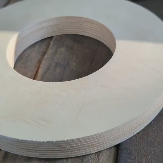 8.5" Baltic Birch Wood Donut Ring, 4.125" Center Hole, Craft Circle