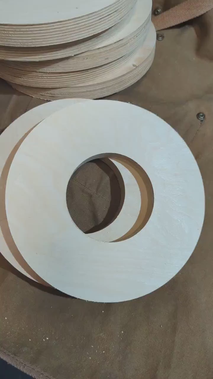 9" Baltic Birch Donut Ring, 4" Center Hole, DIY Crafting Supplies