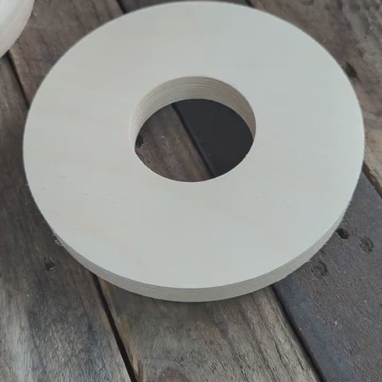 8" Baltic Birch Wood Donut Ring, 3" Center Hole, DIY Craft Supply