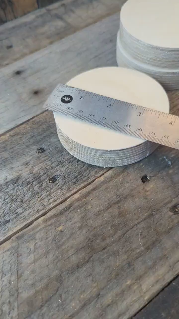 5 Pack - 3.75" Baltic Birch Wood Circle Discs