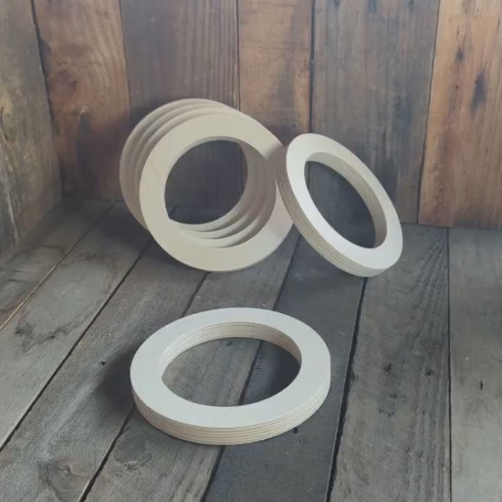 7" Baltic Birch Wood Circle, 5" Center Hole, DIY Crafting