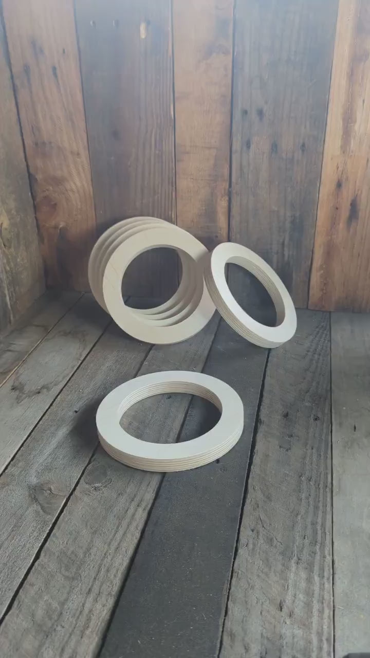 7" Baltic Birch Wood Circle, 5" Center Hole, DIY Crafting