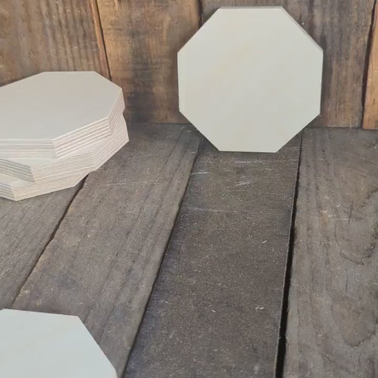 4.5" Baltic Birch Wood Octagon, Unfinished Craft Plaque