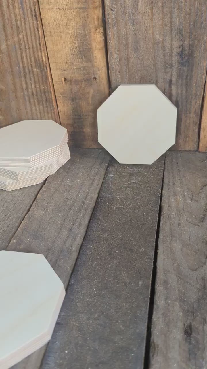 4.5" Baltic Birch Wood Octagon, Unfinished Craft Plaque