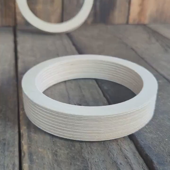 5" Baltic Birch Wood Donut, 4" Center Hole, DIY Crafting