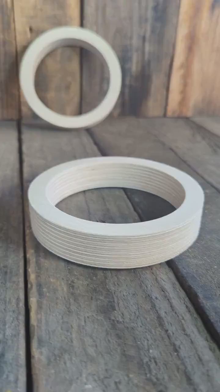 5" Baltic Birch Wood Donut, 4" Center Hole, DIY Crafting